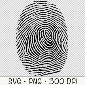 Fingerprint SVG and PNG Transparent Background Clip Art Instant Download image 3