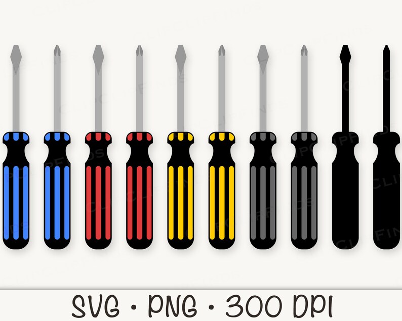 Colorful Screwdriver Clipart: Tool SVG, PNG (digital Download) - Etsy