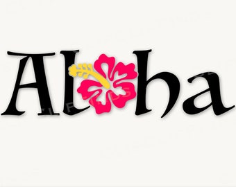Flor de Hibisco Aloha SVG PNG: Design de Verão no Havaí (Download Digital)