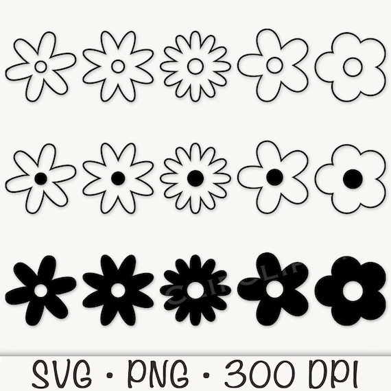 Daisy SVG, Daisy PNG, Daisy Clipart, Silhouette, Daisy Black
