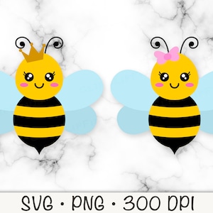 Abeja SVG, Abeja Niña, Abeja Reina, Abeja con Arco, Abeja Linda PNG, Abeja Clipart, Sublimación, Abeja Bumble, Abeja Miel, Descarga Digital Instantánea