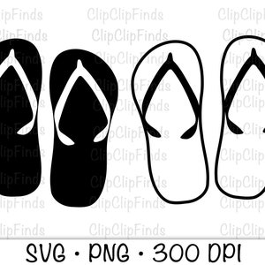 Flip Flop Sandals Outline SVG Vector Cut File JPEG and PNG | Etsy