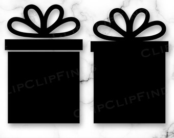 Presents SVG, Gift Box SVG, Gift Box PNG, Present Box with Bow Silhouette, Digital Download