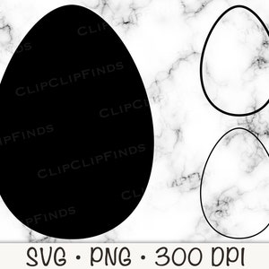 Schlichtes Osterei SVG, Ei Silhouette, Ei Umriss, Ei SVG Vektorschnittdatei und PNG transparenter Hintergrund, Sofort Download