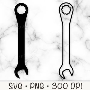 Wrench SVG, Wrench Tool PNG, Combination Wrench Hand Tool, Wrench Clipart, Wrench Outline, Instant Digital Download