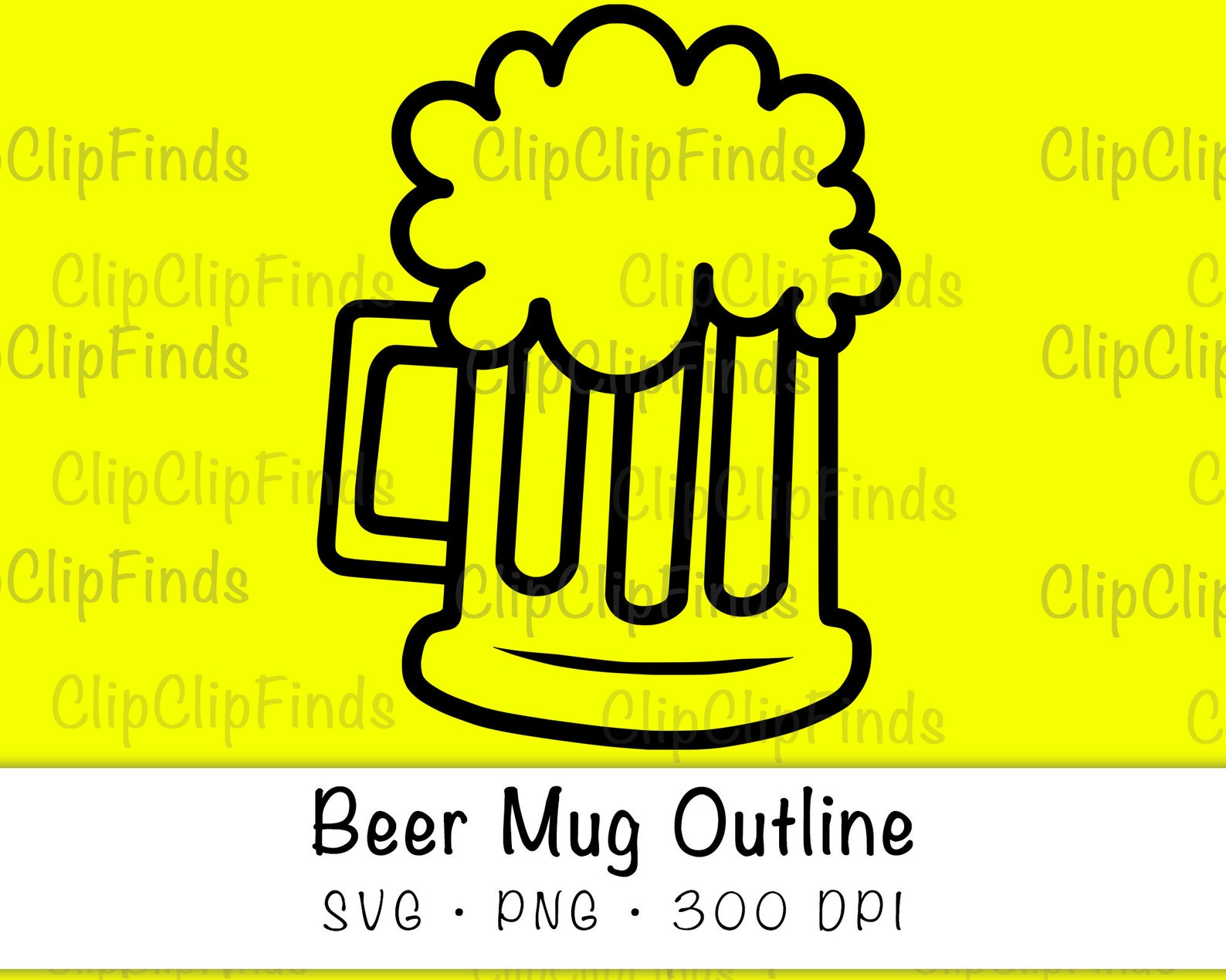 Beer Mug Outline SVG Vector Cut File and PNG Transparent Etsy