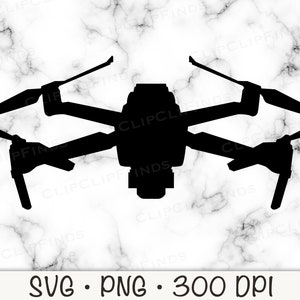 Può includere: Silhouette nera di un drone con quattro eliche. Il drone è rivolto in avanti con l'obiettivo della fotocamera visibile.