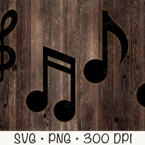 Musiknoten SVG, Vektordateien, Musiknoten PNG, transparenter Hintergrund, Musiknoten Clip Art, sofortiger digitaler Download Bild 3