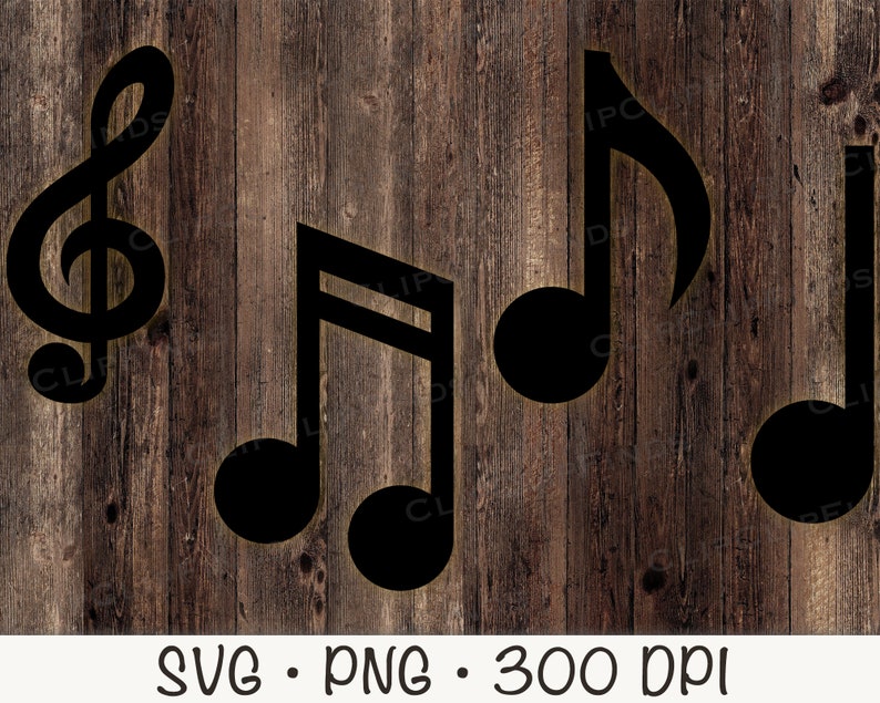 Musiknoten SVG, Vektordateien, Musiknoten PNG, transparenter Hintergrund, Musiknoten Clip Art, sofortiger digitaler Download Bild 3