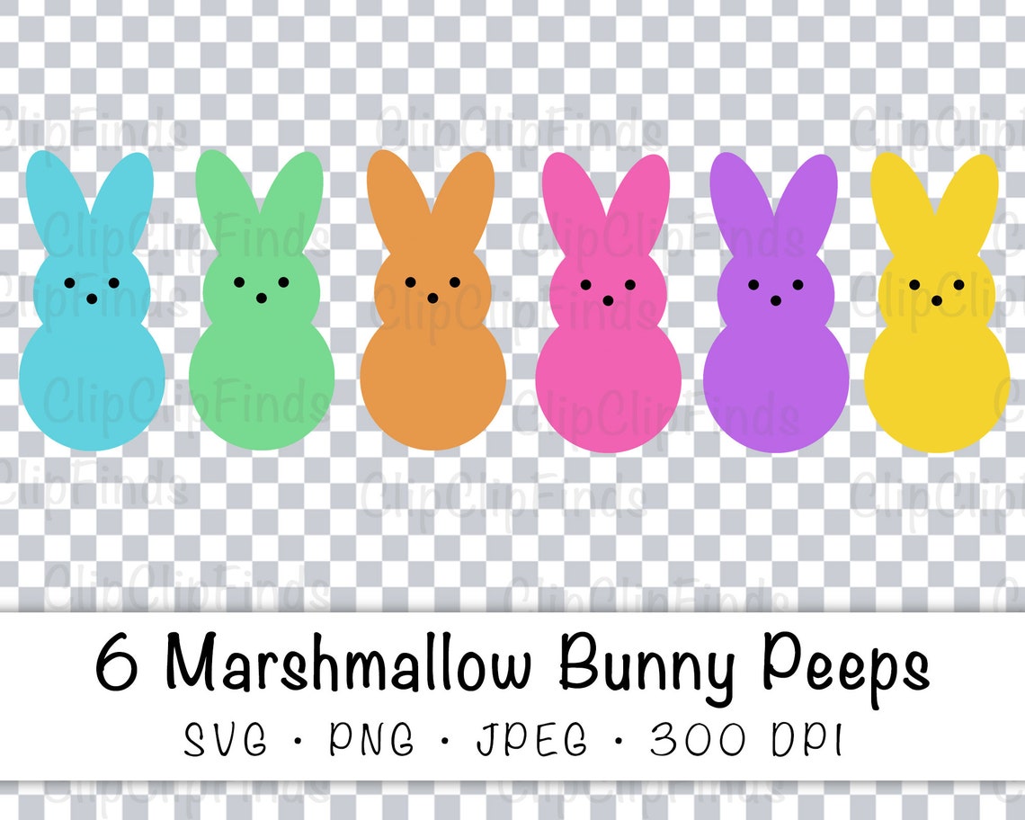 Sale Marshmallow Easter Bunny Peeps SVG cut PNG Transparent Etsy