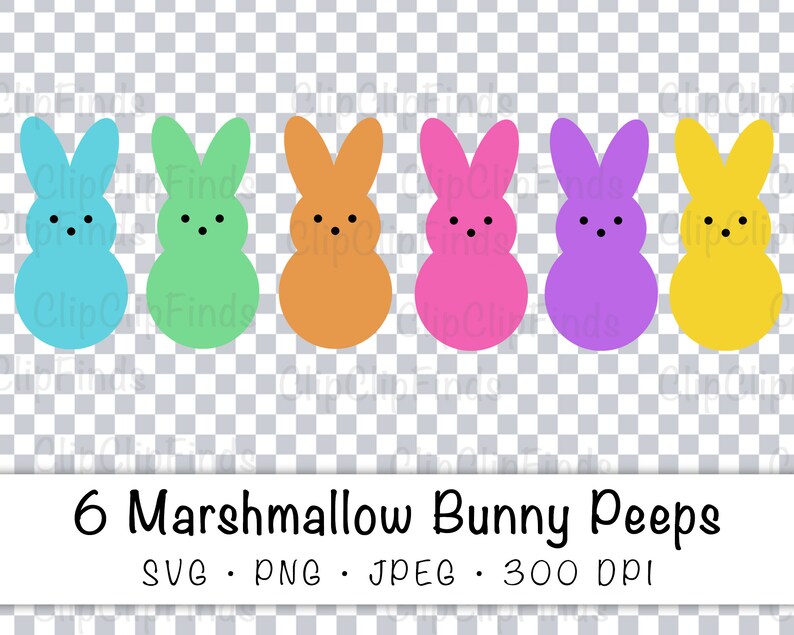 Download Clip Art Marshmallow Easter Bunny Peeps Svg Cut Sale Png Transparent Background Clip Art And Jpeg Instant Digital Download Art Collectibles