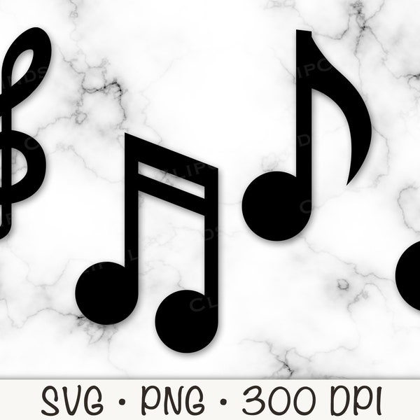 Musical Notes SVG, Vector Cut Files, Musical Notes PNG, Transparent Background, Musical Notes Clip Art, Instant Digital Download