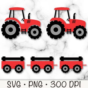 Traktor LKW SVG, Kindertraktor, Bauernhof-Traktor, Wagon, roter Traktor-LKW, SVG, PNG, Sublimation, Scheune, sofortiger digitaler Download