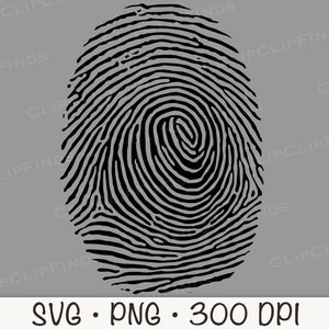 Fingerprint SVG and PNG Transparent Background Clip Art Instant Download image 2