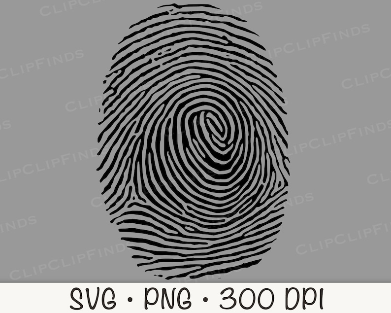 Fingerprint SVG and PNG Transparent Background Clip Art Instant Download image 2
