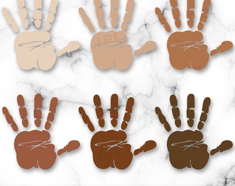 Multi-Racial Hand Prints SVG, Ethnic Hand Prints PNG, Diversity, African-American, Latino, Caucasian, Asian, Digital Download