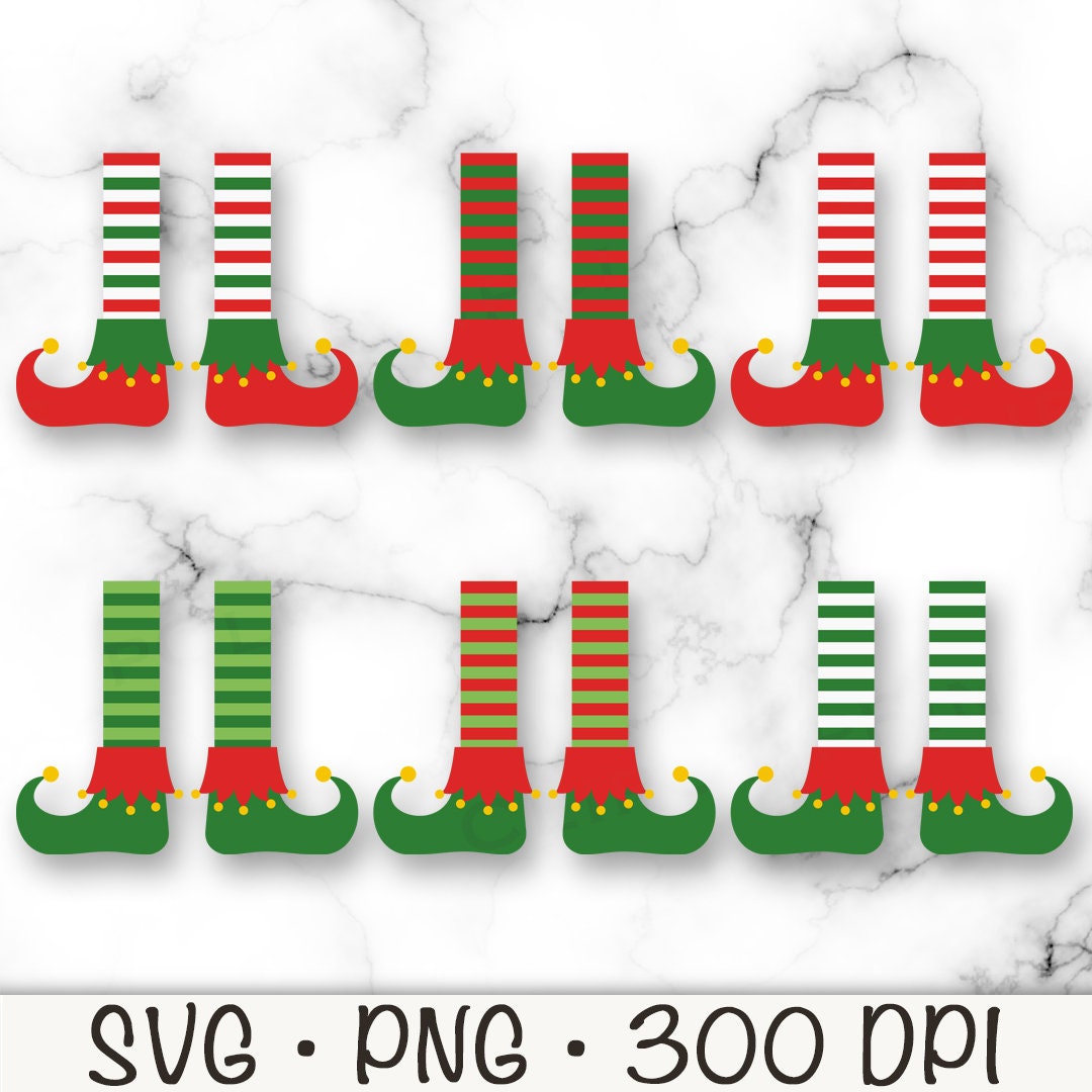 Elf Stockings SVG, Elf Legs PNG, Elf Clip Art, Cute Elf Legs, Elf Feet