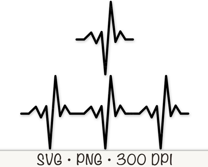 Heart Beat SVG Vector File and PNG Transparent Background Clip Art ...