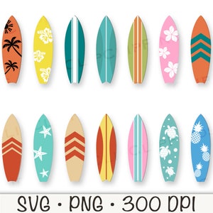 Surfboard Clipart, Surfboard PNG, Surfboard SVG, Beach, Wave, Hawaii, Surf, Beach Life, Summer, Digital Download image 3