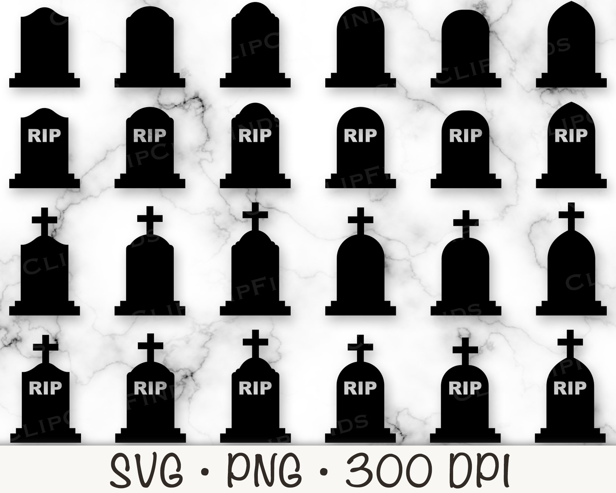 Halloween RIP Tombstone PNG Clip Art Image​