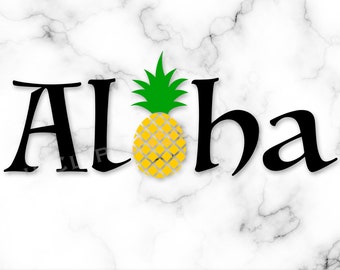 Aloha SVG, Aloha PNG, Aloha Vector File, Sublimation, Pineapple