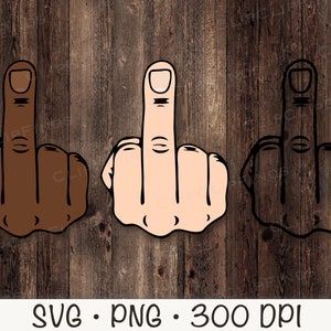 Dito medio SVG, contorno dito medio, dito medio afroamericano, F U, dito medio PNG Clipart, download digitale istantaneo