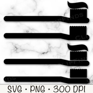 Brosse à dents SVG, Brosse à dents avec dentifrice PNG, Brosse à dents Clip Art, Icône silhouette de brosse à dents, Téléchargement numérique