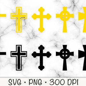 Cross SVG, Cross Bundle Pack, Cross Vector, Christian Cross, Catholic Cross, SVG, PNG, Instant Digital Download