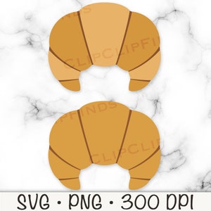 Croissant SVG, Croissant Clipart, Croissant PNG, Pastry, Bread, Digital Download