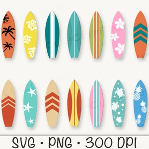 Surfboard Clipart, Surfboard PNG, Surfboard SVG, Beach, Wave, Hawaii, Surf, Beach Life, Summer, Digital Download image 5