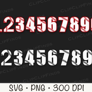 Baseball Numbers SVG PNG Instant Digital Download - Etsy