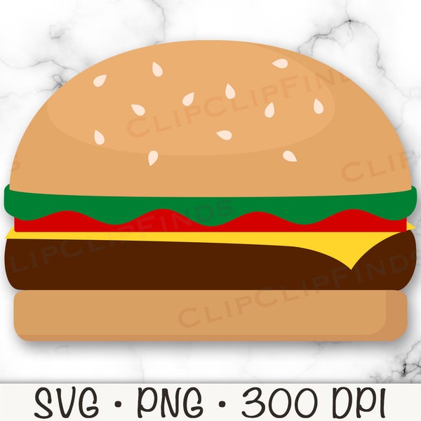 Hamburger SVG, Hamburger PNG Clipart, Fast Food, Instant Digital Download