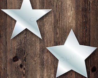 Silver Star Clipart, Silver Star PNG, Silver Star Overlay, Digital Download