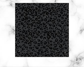 Black Leopard Print PNG, JPEG, Faux Glitter, Digital Paper Background, Sublimation, Digital Download File