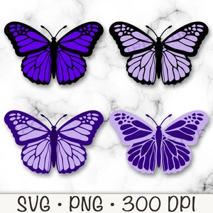 Borboleta roxa SVG, Borboleta lilás PNG, Clipart de borboleta roxa, Borboleta lavanda, Conscientização sobre violência doméstica, Download digital