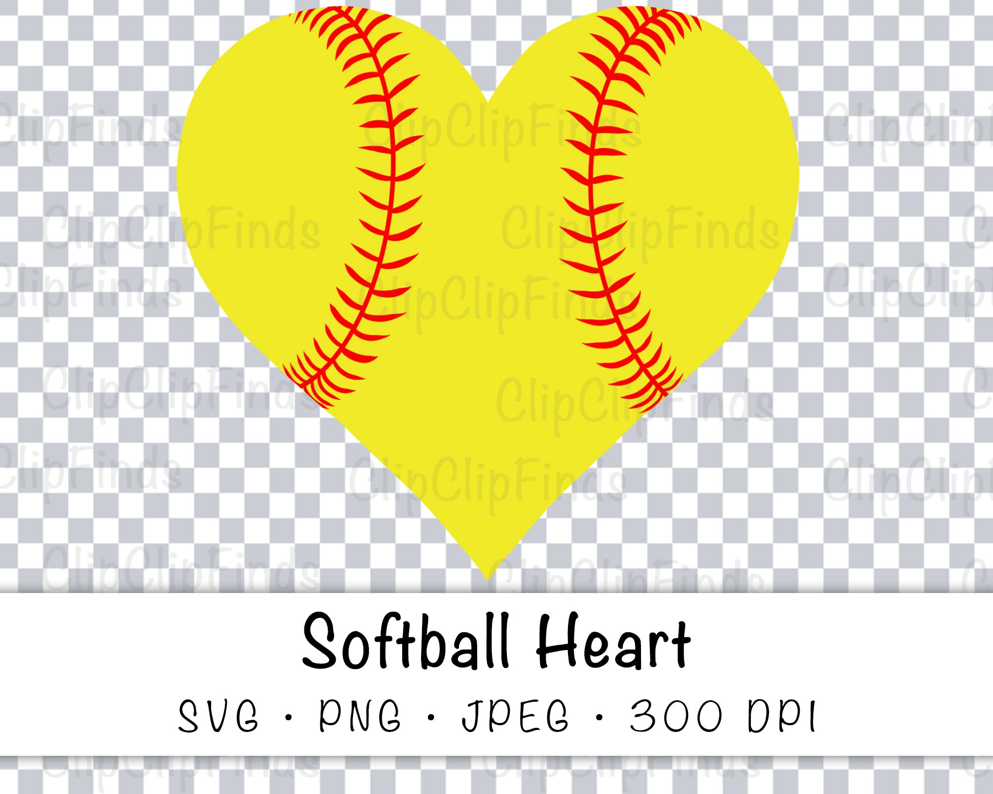 Softball Heart SVG Cut JPEG PNG Transparent Background Etsy UK