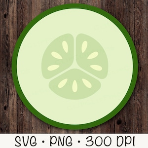 Tranche de concombre SVG, PNG de concombre, clipart concombre, téléchargement numérique instantané