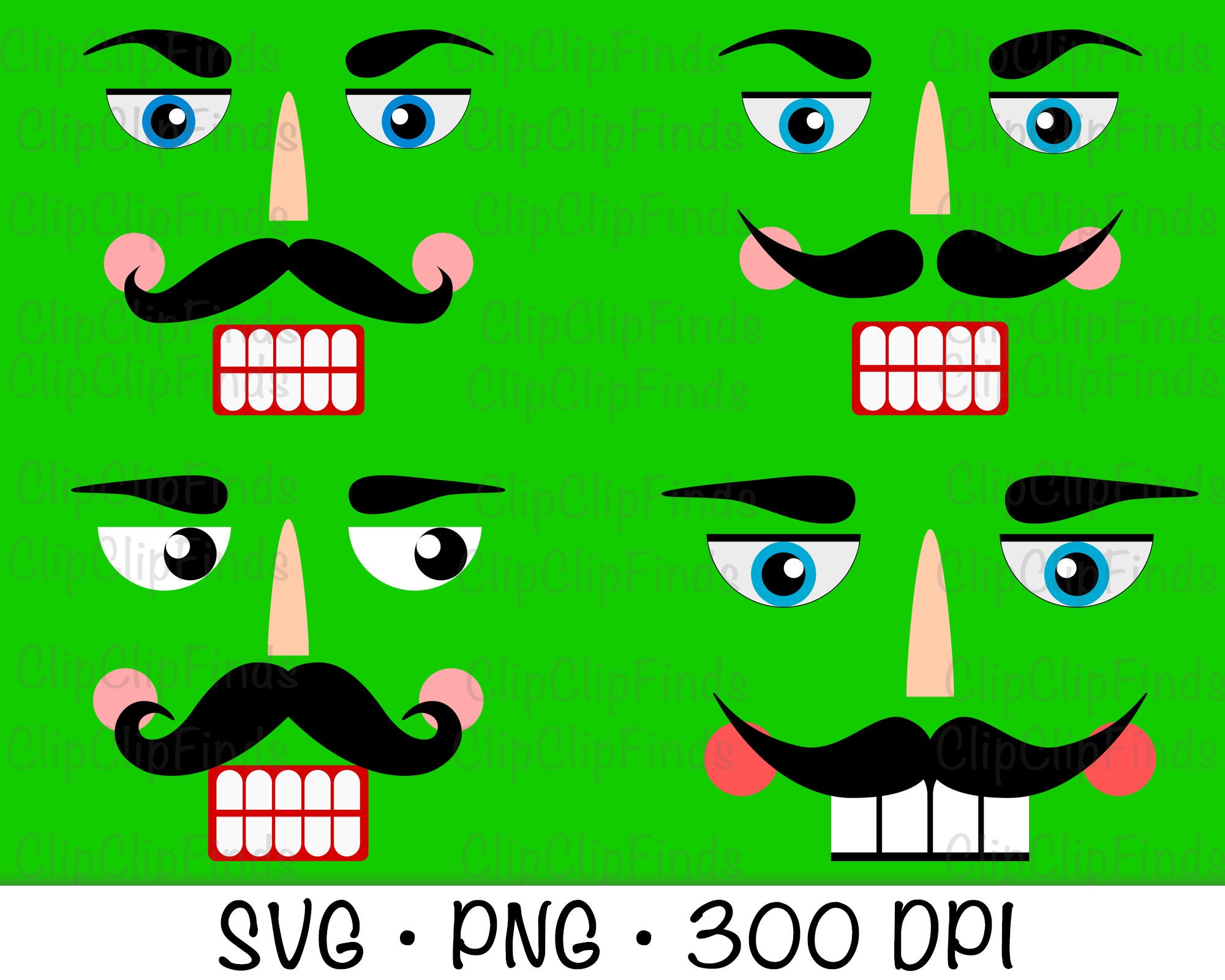 Nutcracker Faces Nutcracker Face Nutcracker SVG PNG - Etsy