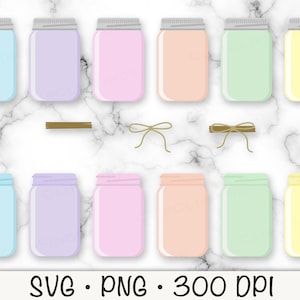 Pastelkleurige potten SVG, potten PNG, paaspotten, pot clipart, instant digitale download