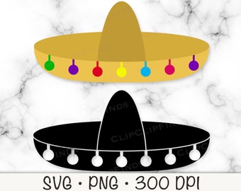 Sombrero mexicain SVG : clipart Fiesta Cinco De Mayo (téléchargement numérique)