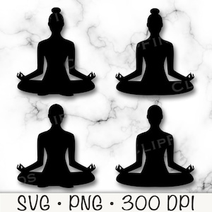 Yoga Pose SVG, Meditation, Yoga Clipart, Yoga Silhouette, Yoga Symbol, Icon, Zen SVG, Namaste, Lotus, PNG, Buddha, Digital Download