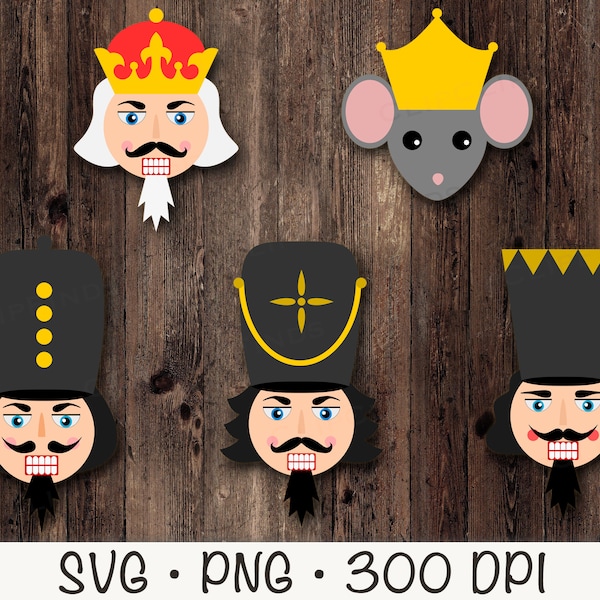 Nutcracker Faces SVG, PNG, Clipart, Instant Digital Download