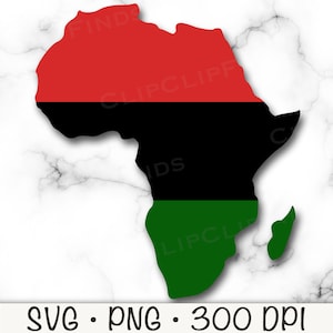 Afrikaanse kaart SVG, pan-Afrikaanse kaart, Afrikaans continent, Afrika vorm PNG, rood, groen, zwart, digitale download