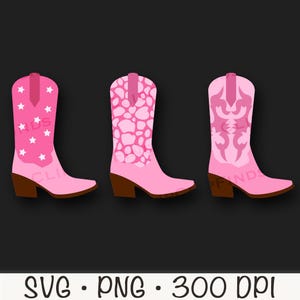 Pink Cowgirl Boots SVG: Rodeo Clipart (Digital Download) image 4