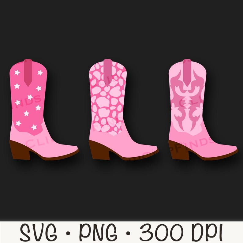 Pink Cowgirl Boots SVG: Rodeo Clipart (Digital Download) image 4