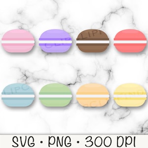 Macarons SVG, Pastell Macarons ClipArt, französische Macarons PNG, Macaron Grafiken Bundle Pack, digitaler Download