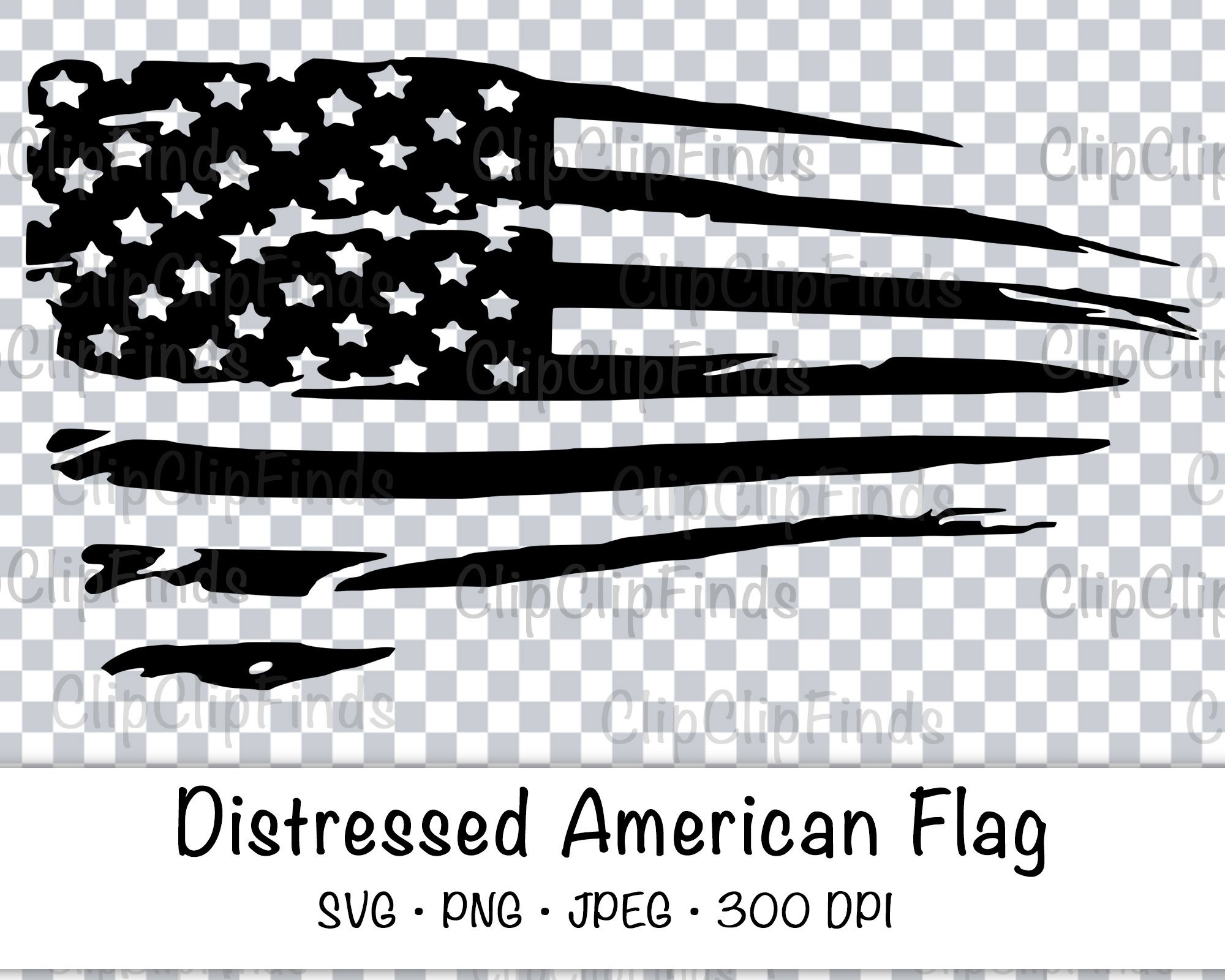 Distressed Black And White American Flag Svg Vector Cut File Etsy