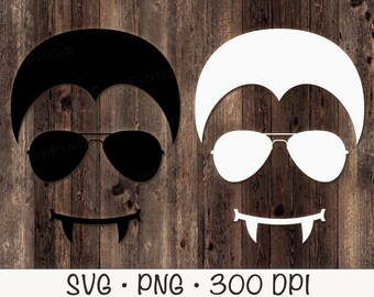 Vampire SVG, Dracula SVG, Aviator Glasses, Fangs, Halloween Sublimation, Instant Digital Download