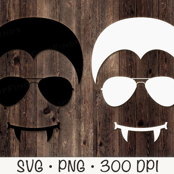 Vampire SVG, Dracula SVG, Aviator Glasses, Fangs, Halloween Sublimation, Instant Digital Download