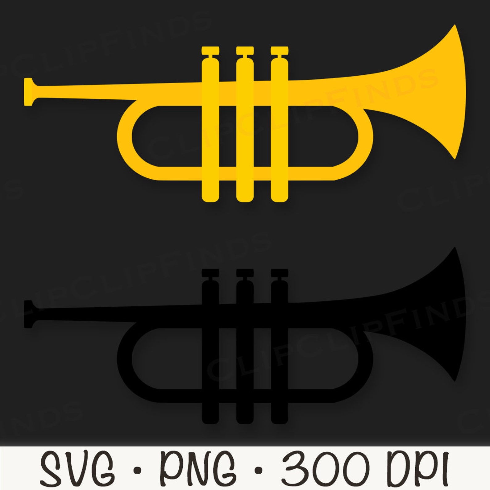 Trumpet SVG PNG Clipart: Vector Cut File (digital Download) - Etsy